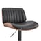 Armen Living Brock Adjustable Black Faux Leather and Walnut Wood Bar Stool with Black Base LCBCBAWABLBL - alternate 5